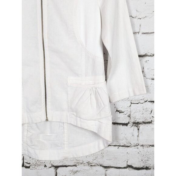 MIND SET XCVI Linen-Cotton Zip-Front Shacket Coastal Beachy Lagenlook Small NWT - Picture 3 of 7